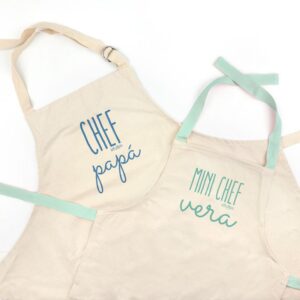 Pack delantal papá y delantal hijo/a personalizado