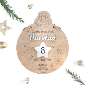 Placa calendario adviento cuenta atrás Navidad