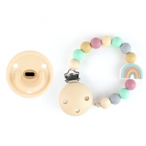 Cajita chupete y cadenita de silicona gummy