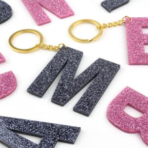 Llavero metacrilato inicial glitter mamá