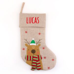 Calcetín premium yute Navidad