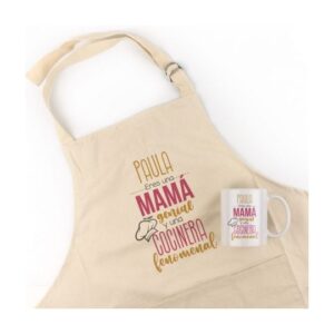 Pack delantal + taza personalizados