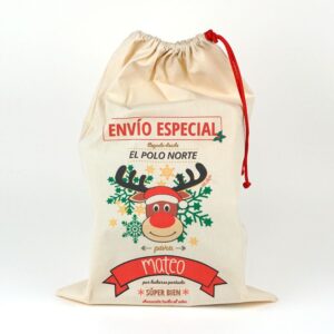 Saco navideño para regalos personalizado