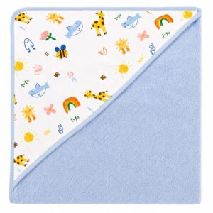 Colección de capas de baño para bebé personalizadas con capucha, disponibles en varios estampados para niño y niña, confeccionadas en algodón de alta calidad